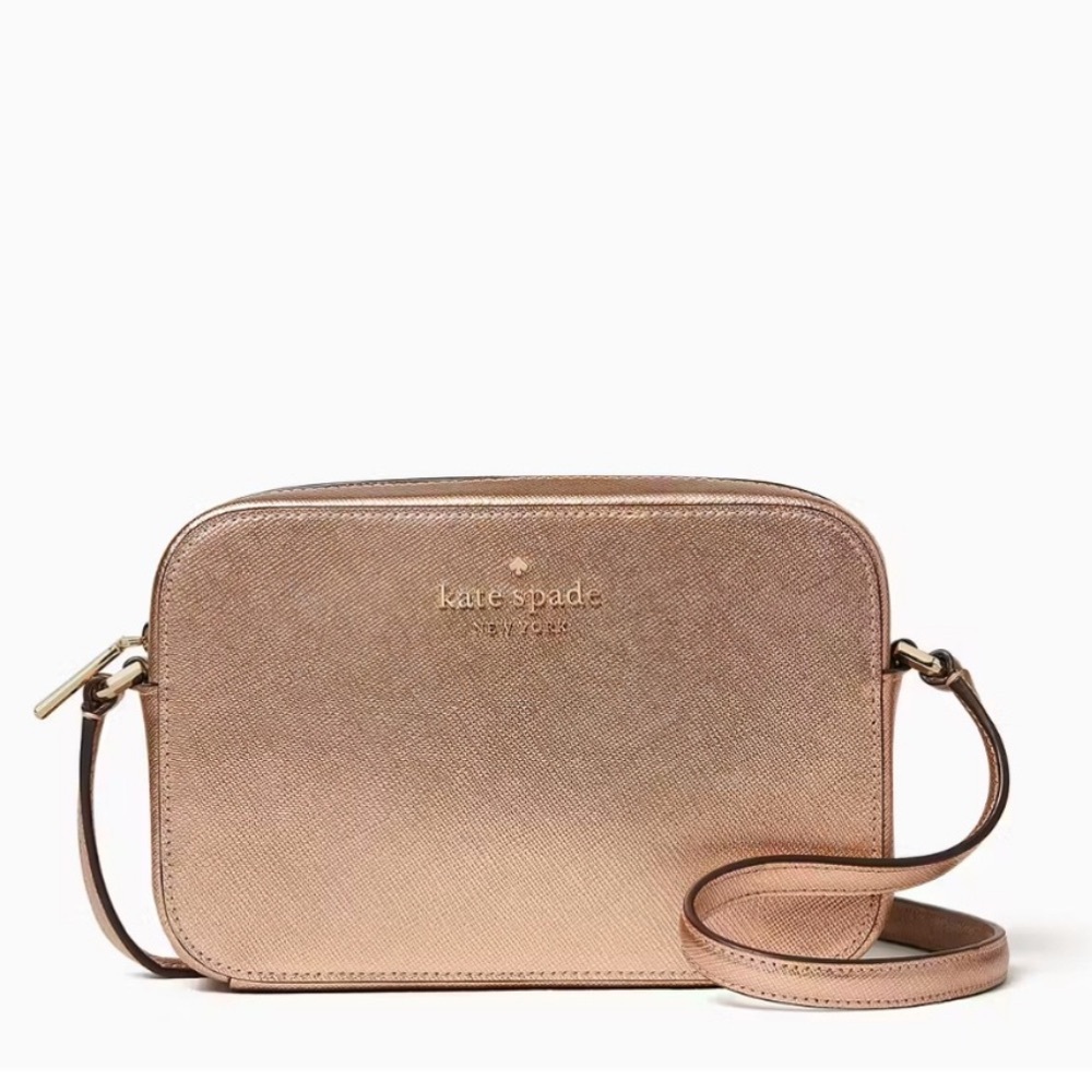 NWT Kate Spade Rose Gold Crossbody Camera Bag Small